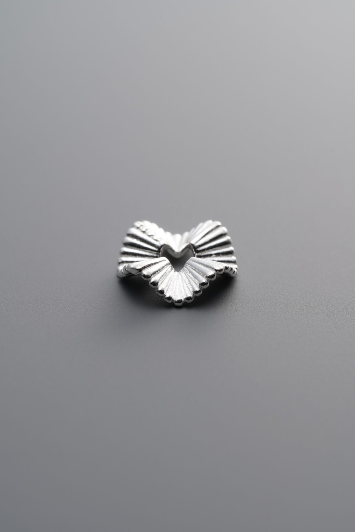 925 Sterling Silver-Bright-Wavy Striped Spacer Bead-9mm - Image 2