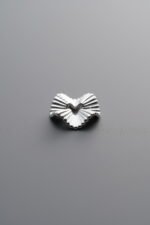 925 Sterling Silver-Bright-Wavy Striped Spacer Bead-9mm - Image 2