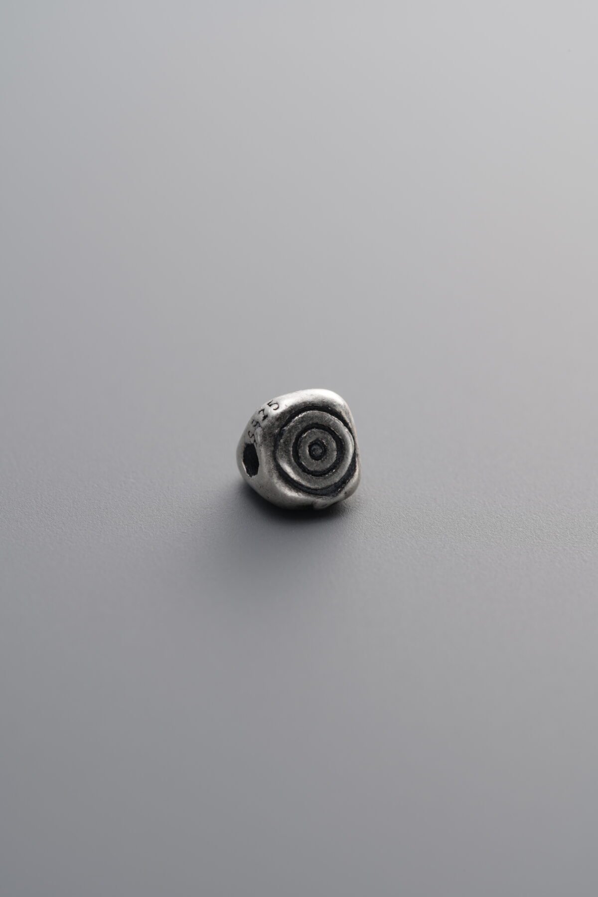 925 Sterling Silver-Antiqued-Circle Triangle Spacer Bead-4mm - Image 3