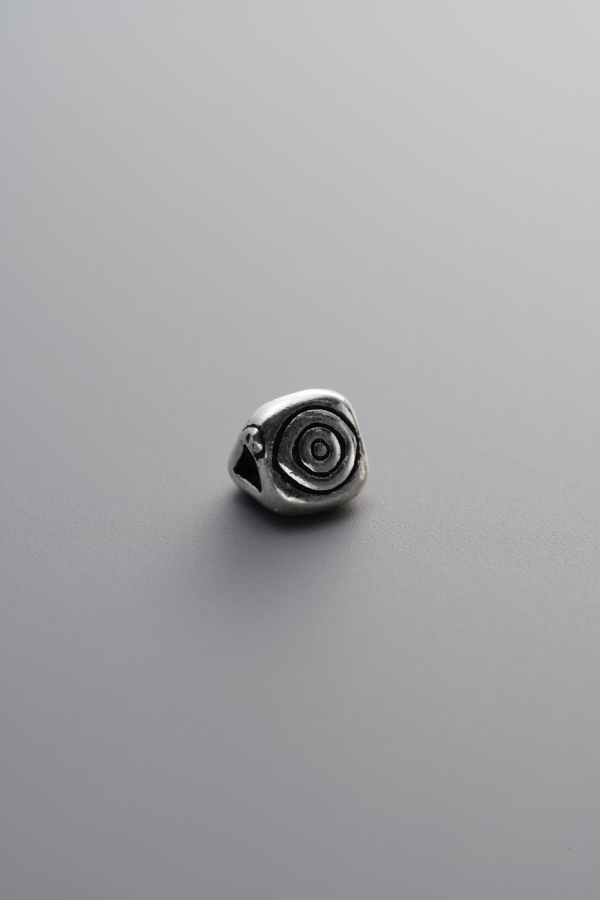 925 Sterling Silver-Antiqued-Circle Triangle Spacer Bead-5mm - Image 1