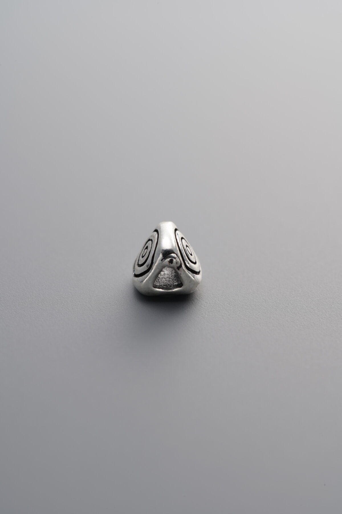 925 Sterling Silver-Antiqued-Circle Triangle Spacer Bead-5mm - Image 4