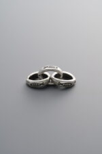 925 Sterling Silver-Antiqued-Dainty Fish Three-Ring Connector Chain-15mm - Image 2