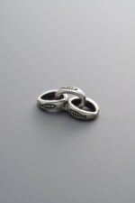 925 Sterling Silver-Antiqued-Dainty Fish Three-Ring Connector Chain-15mm - Image 3