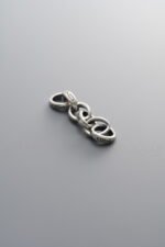 925 Sterling Silver-Antiqued-Dainty Fish Six-Link Connector Chain-32mm - Image 4