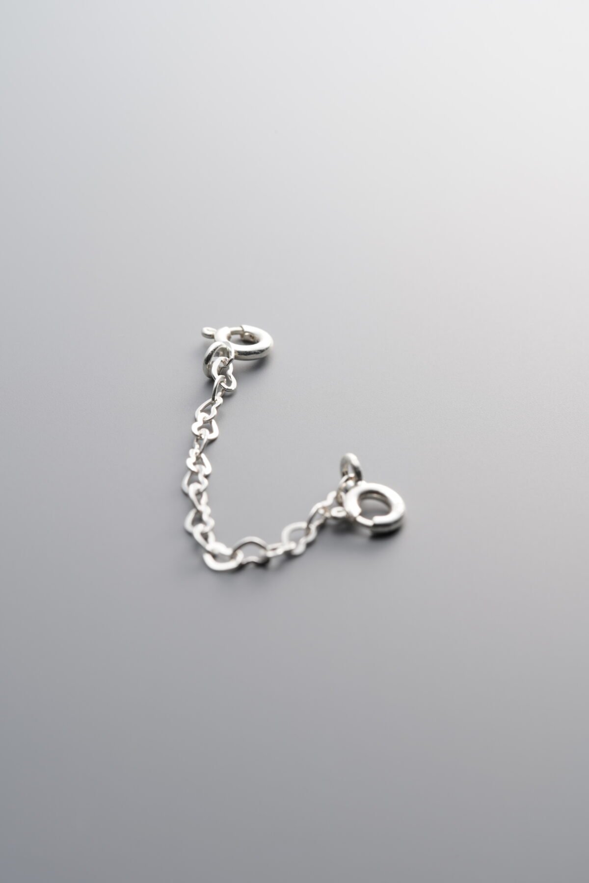 925 Sterling Silver-Bright-Heart Connector Chain-60mm - Image 4