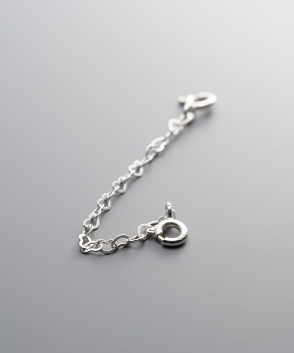 925 Sterling Silver-Bright-Heart Connector Chain-70mm