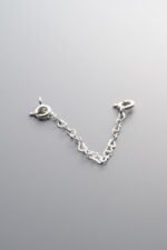 925 Sterling Silver-Bright-Heart Connector Chain-70mm - Image 2