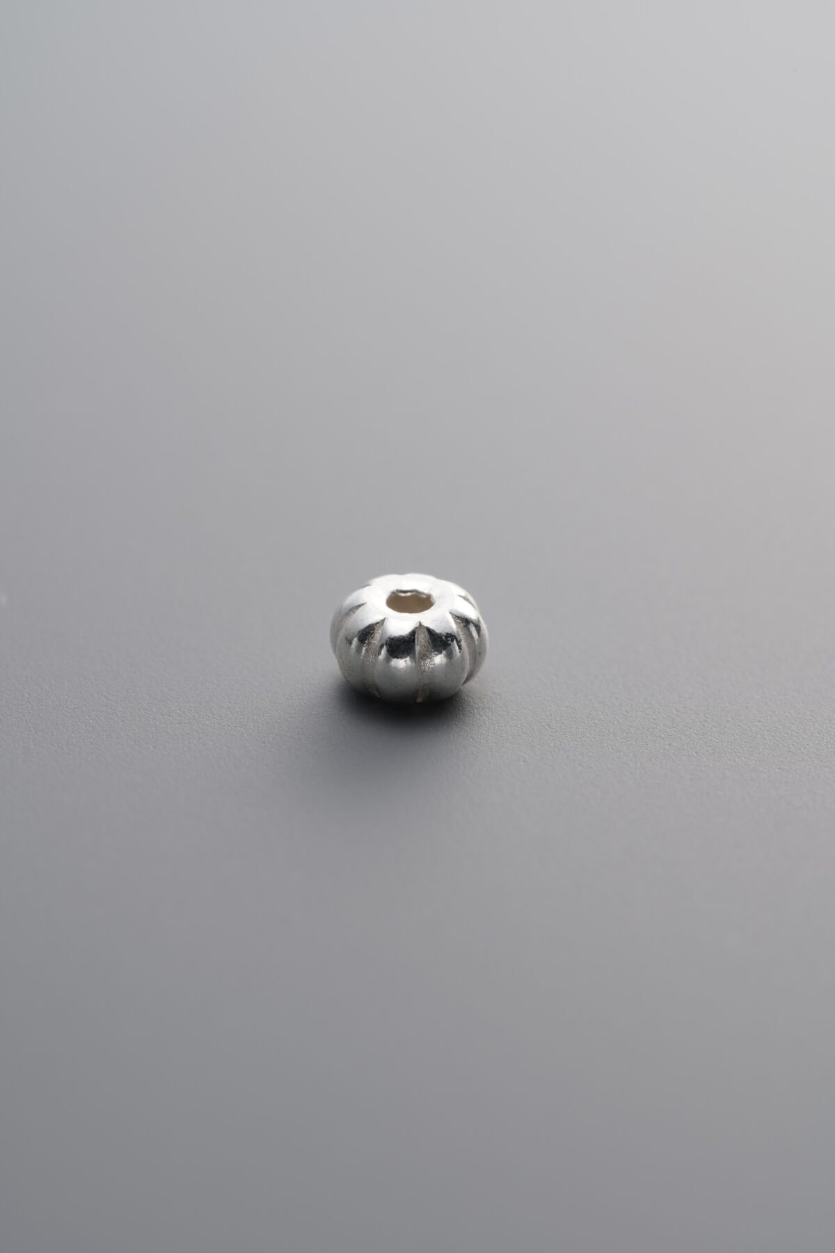 925 Sterling Silver-Bright-Pumpkin Spacer Bead-4mm - Image 2