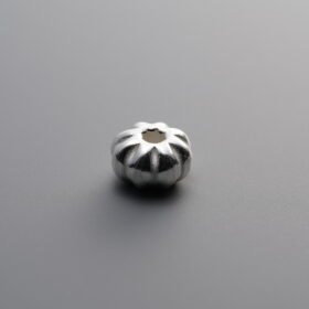 925 Sterling Silver-Bright-Pumpkin Spacer Bead-6mm
