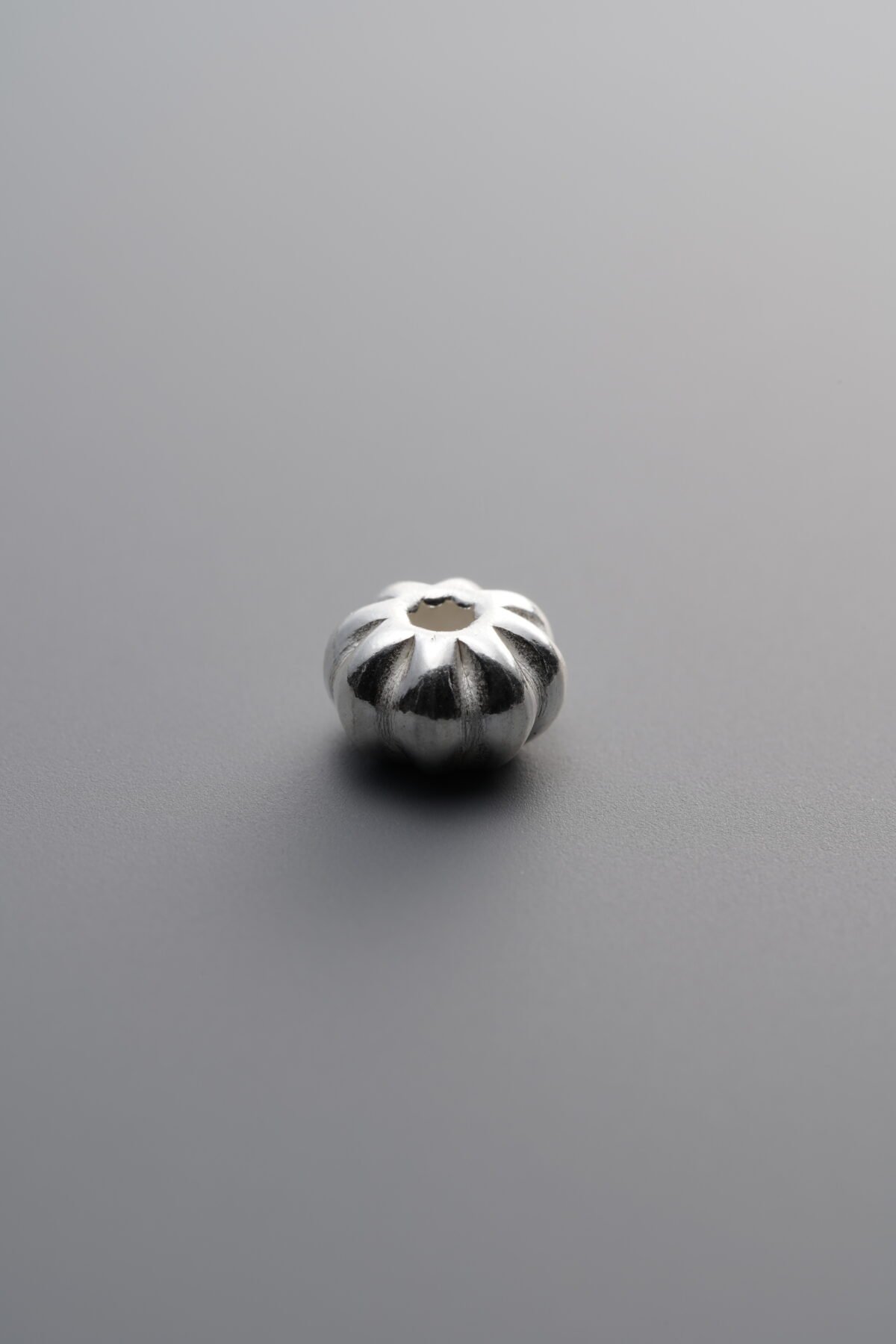 925 Sterling Silver-Bright-Pumpkin Spacer Bead-6mm - Image 3