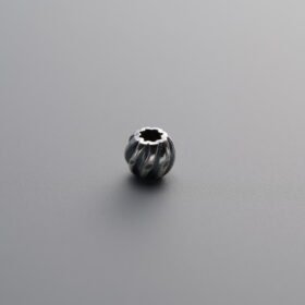 925 Sterling Silver-Antiqued-Melon-Patterned Spacer Bead-4mm