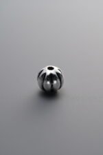 925 Sterling Silver-Antiqued-Melon-Patterned Spacer Bead-6mm - Image 2
