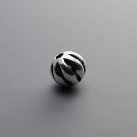 925 Sterling Silver-Antiqued-Melon-Patterned Spacer Bead-6mm