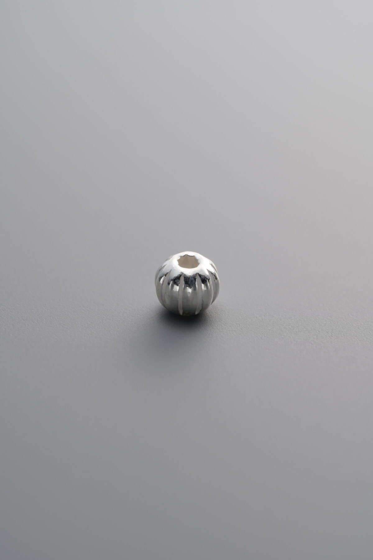 925 Sterling Silver-Bright-Melon-Patterned Spacer Bead-4mm - Image 4