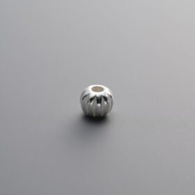 925 Silver-Plain-Melon-patterned Spacer Bead-4mm