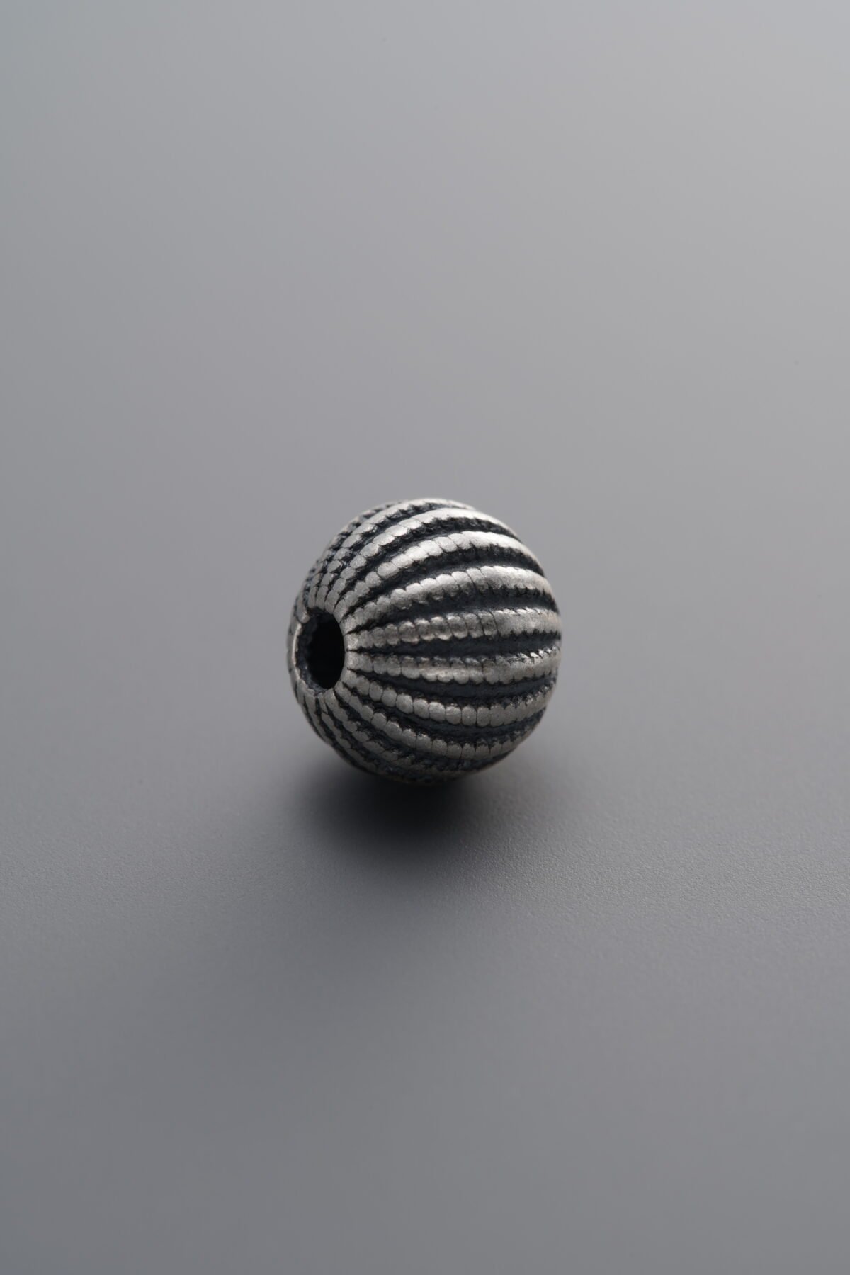 925 Sterling Silver-Antiqued-Woven Melon Pattern Spacer Bead-8mm - Image 2