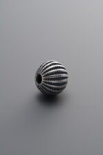 925 Sterling Silver-Antiqued-Woven Melon Pattern Spacer Bead-8mm - Image 2