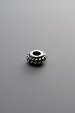 925 Sterling Silver-Antiqued-Flat Lantern Spacer Bead-6mm - Image 4