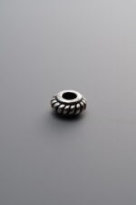 925 Sterling Silver-Antiqued-Flat Lantern Spacer Bead-6mm - Image 3