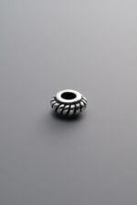 925 Sterling Silver-Antiqued-Flat Lantern Spacer Bead-6mm - Image 2