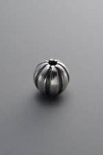 999 Fine Silver-Antiqued-Melon-Patterned Spacer Bead-8mm - Image 2