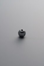 925 Sterling Silver-Antiqued-Melon-Patterned Spacer Bead-4mm - Image 3
