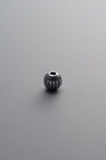 925 Sterling Silver-Antiqued-Melon-Patterned Spacer Bead-4mm - Image 2