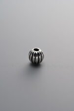925 Sterling Silver-Antiqued-Melon-Patterned Spacer Bead-5mm - Image 4