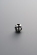925 Sterling Silver-Antiqued-Melon-Patterned Spacer Bead-5mm - Image 3