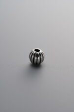925 Sterling Silver-Antiqued-Melon-Patterned Spacer Bead-5mm - Image 2