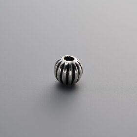 925 Sterling Silver-Antiqued-Melon-Patterned Spacer Bead-5mm