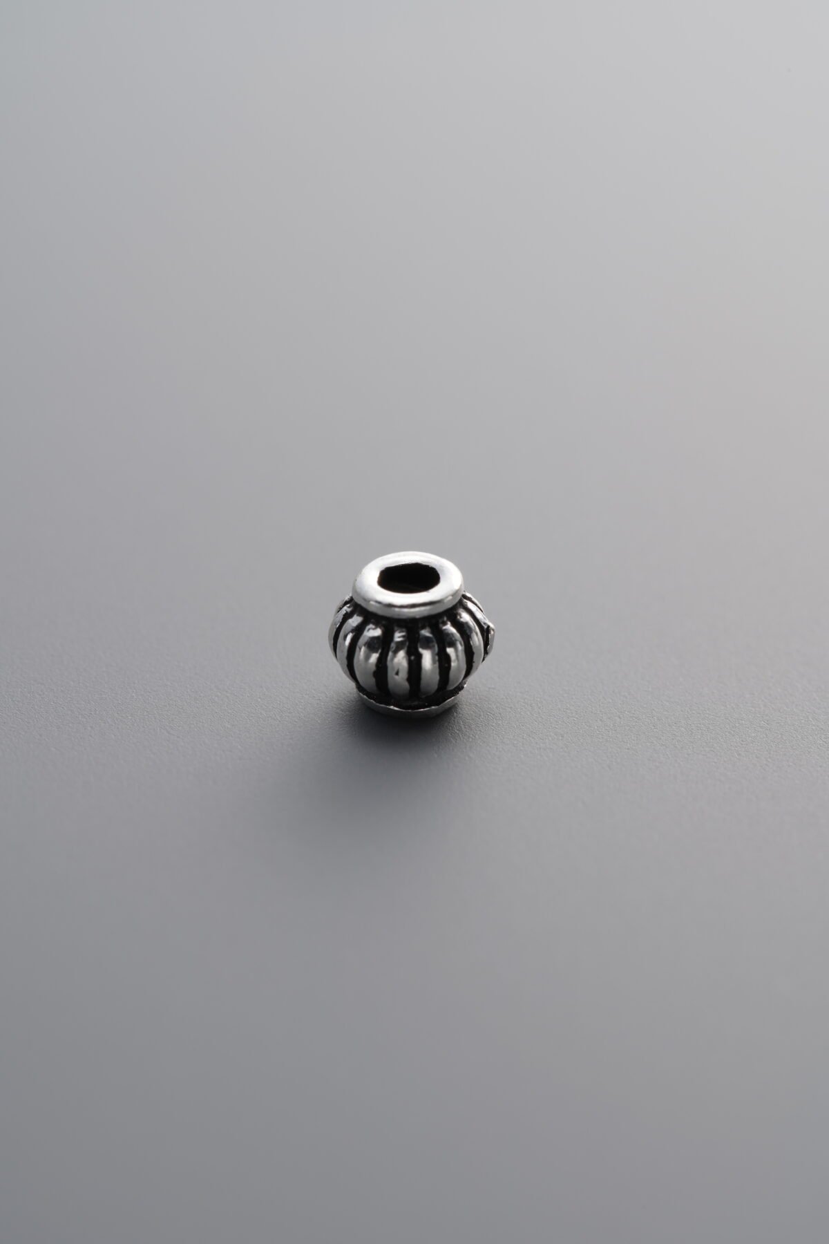 925 Sterling Silver-Antiqued-Melon Pattern Lantern Spacer Bead-4mm - Image 2