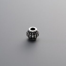 925 Sterling Silver-Antiqued-Melon Pattern Lantern Spacer Bead-4mm