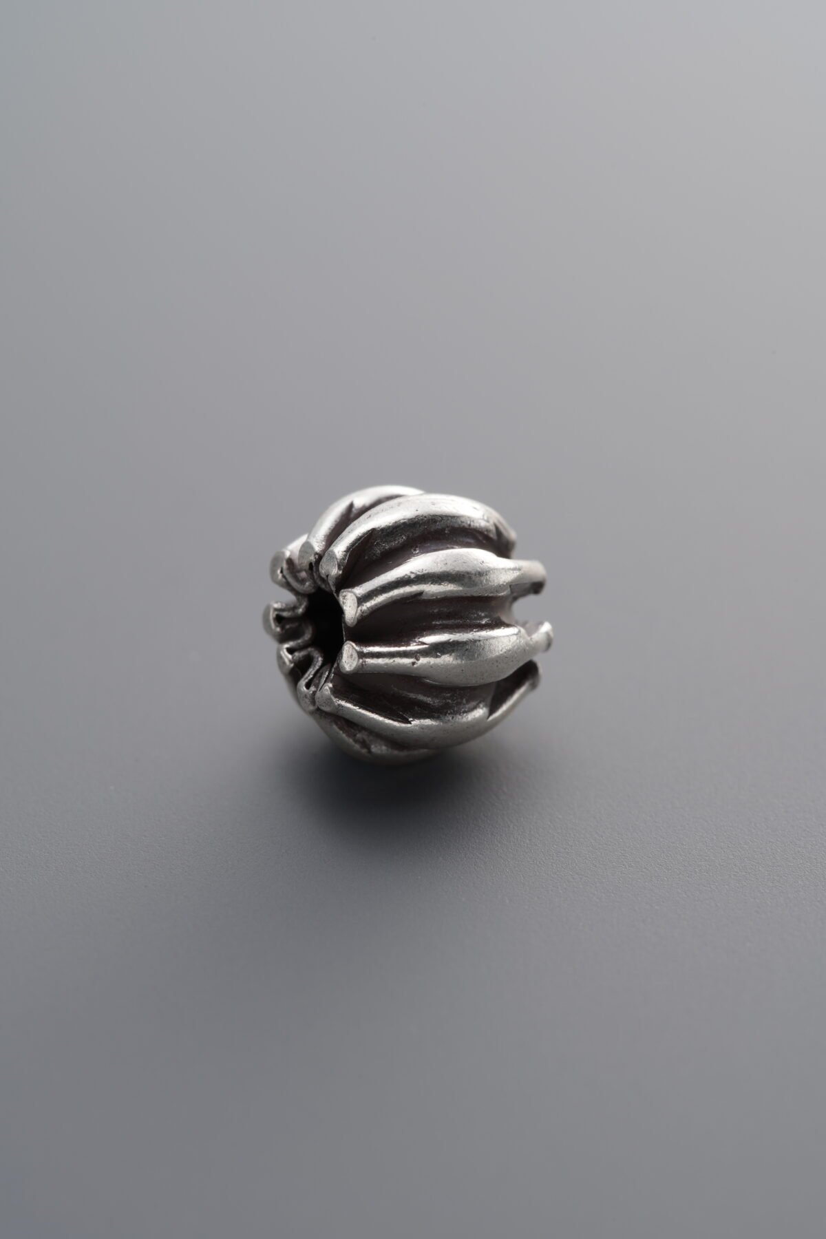 925 Sterling Silver-Antiqued-Melon-Patterned Spacer Bead-8mm - Image 1