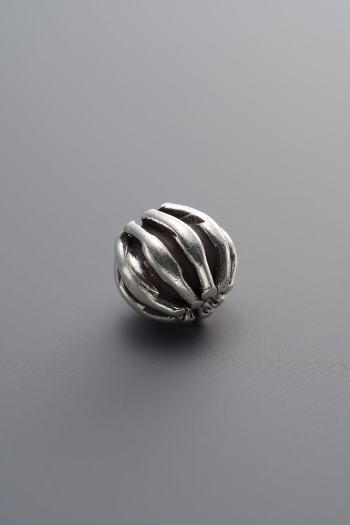 925 Sterling Silver-Antiqued-Melon-Patterned Spacer Bead-8mm - Image 3