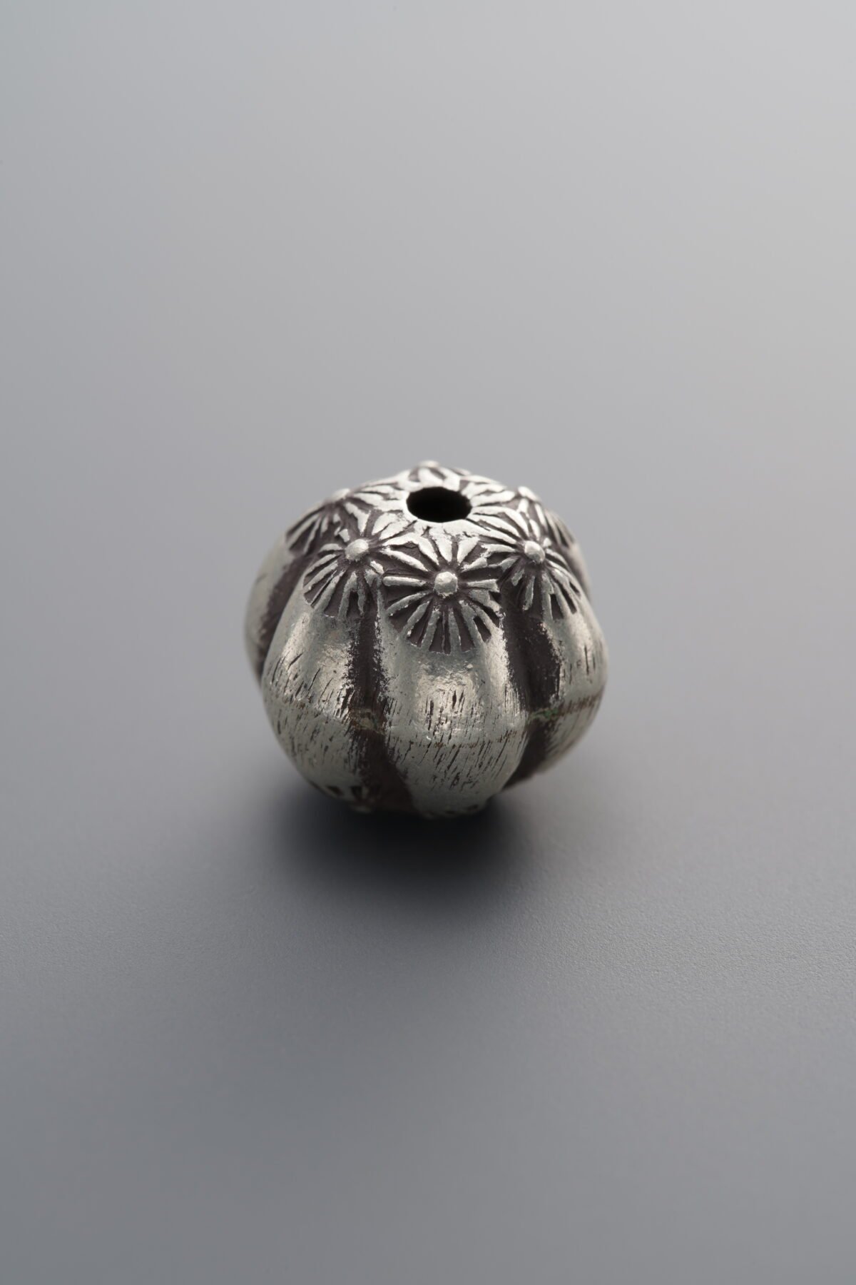 Printed Melon Pattern Spacer Bead