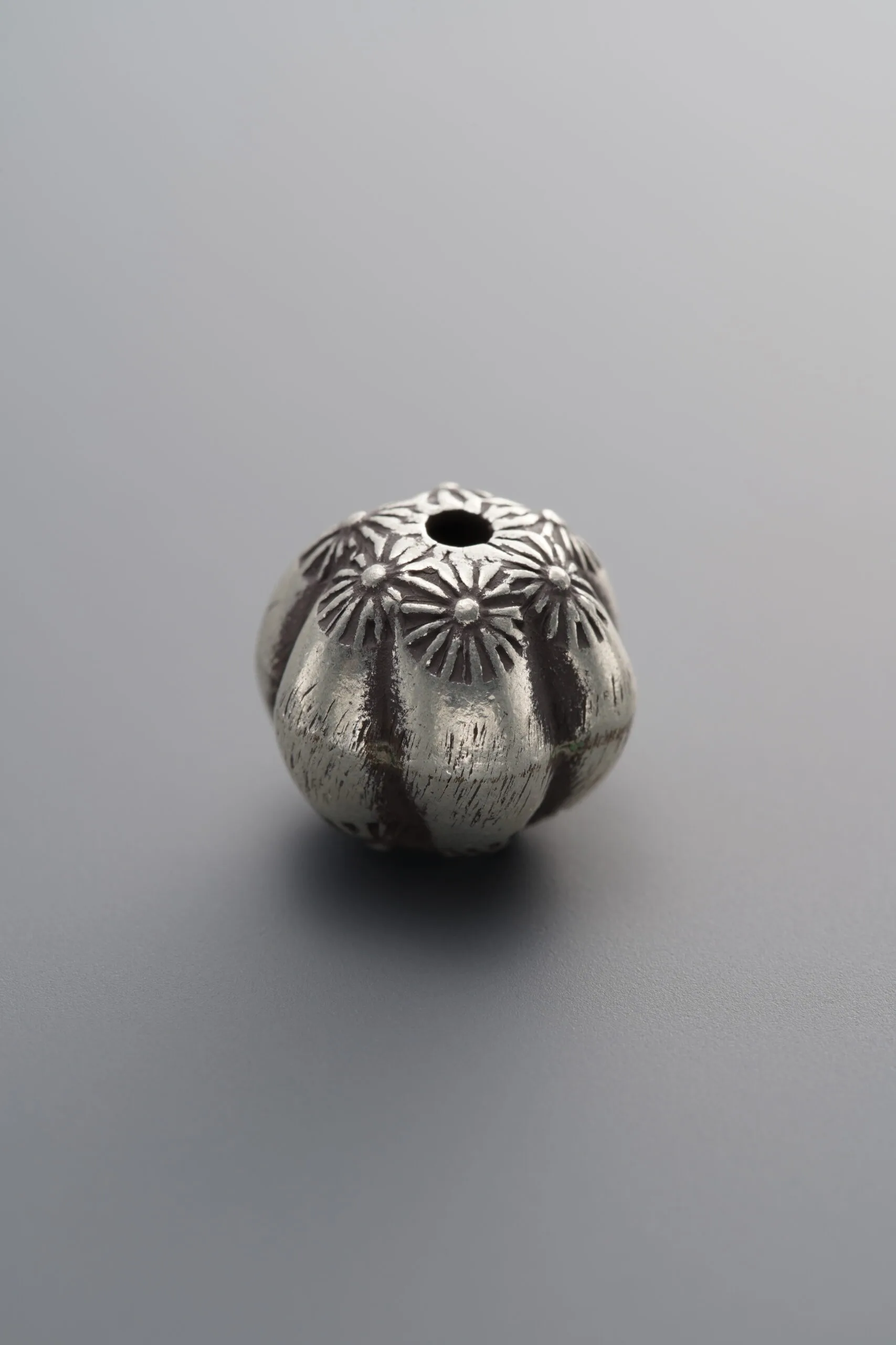 Printed Melon Pattern Spacer Bead