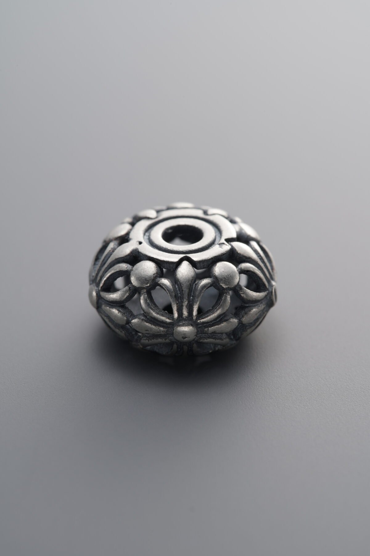 925 Sterling Silver-Antiqued-Cross Round Bead Spacer Bead-13mm - Image 3
