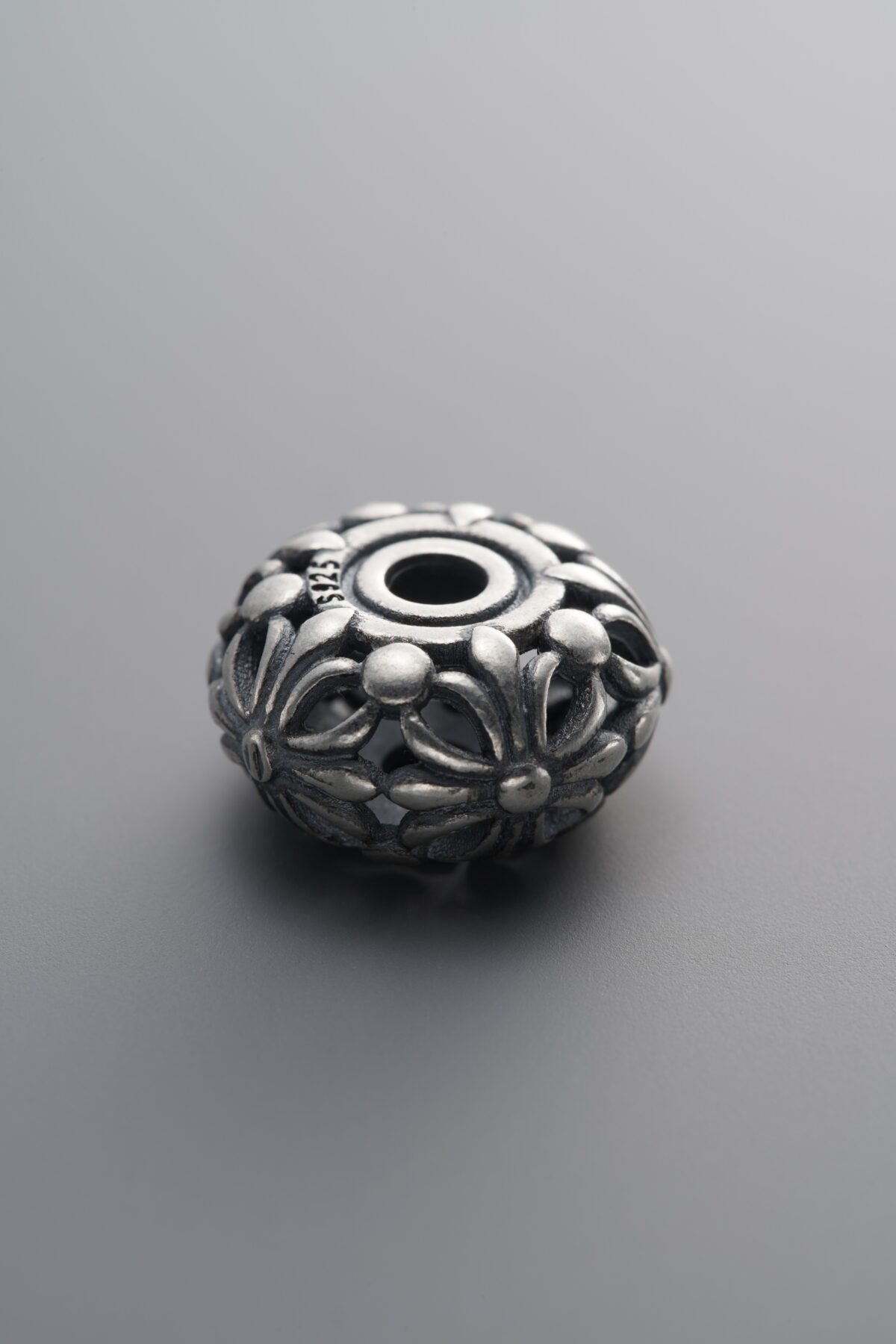 925 Sterling Silver-Antiqued-Cross Round Bead Spacer Bead-13mm - Image 2