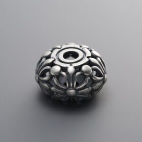 925 Sterling Silver-Antiqued-Cross Round Bead Spacer Bead-13mm