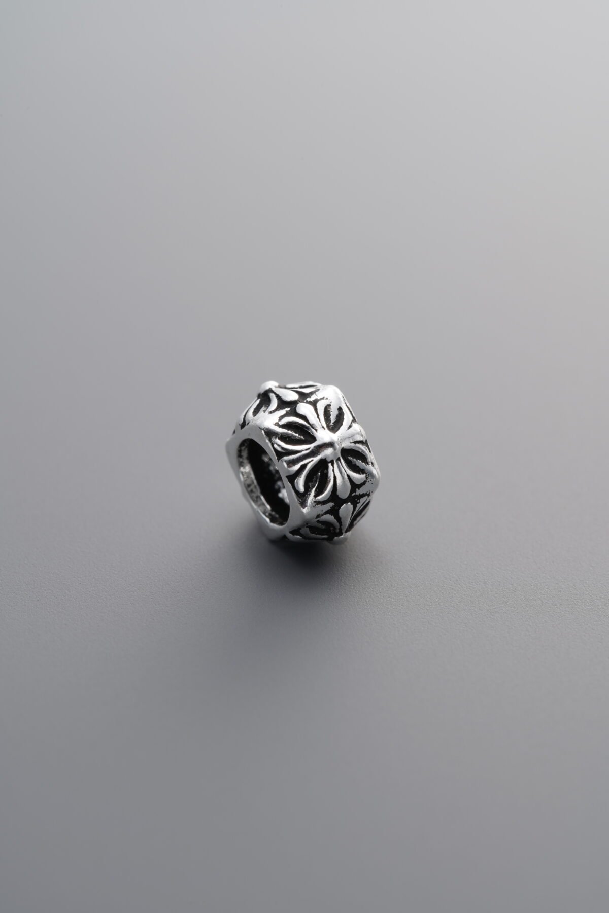 925 Sterling Silver-Antiqued-Cross Spacer Bead-7mm - Image 1