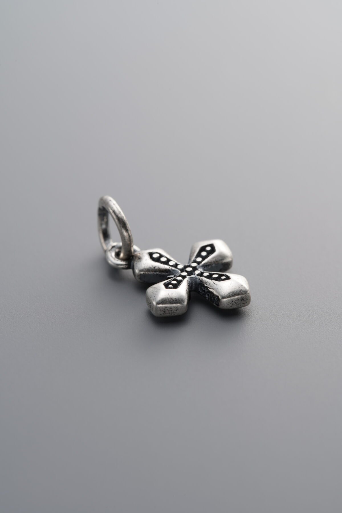 925 Sterling Silver-Antiqued-Cross Pendant-13mm - Image 1