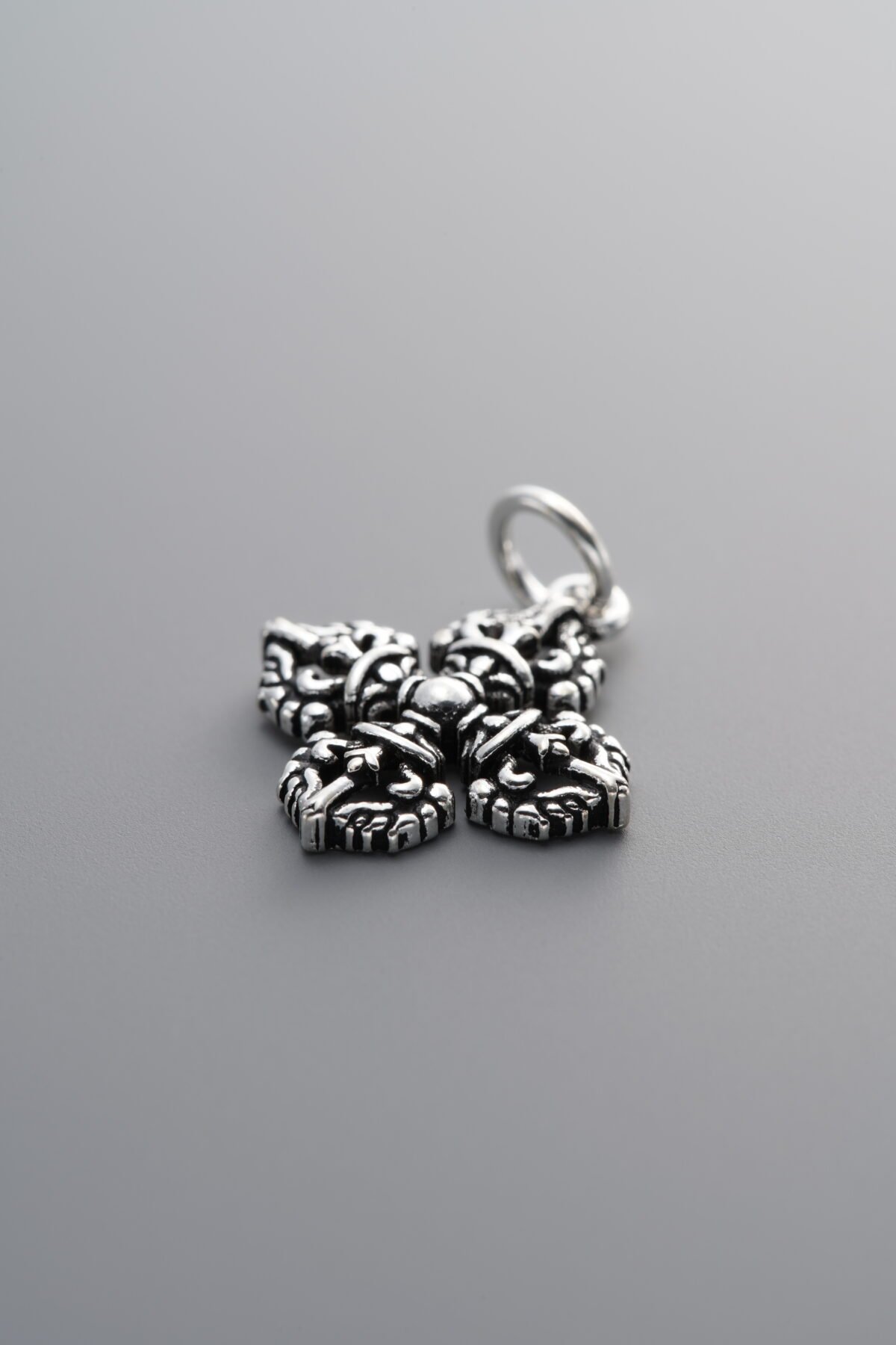 925 Sterling Silver-Antiqued-Cross Pendant-13mm - Image 4