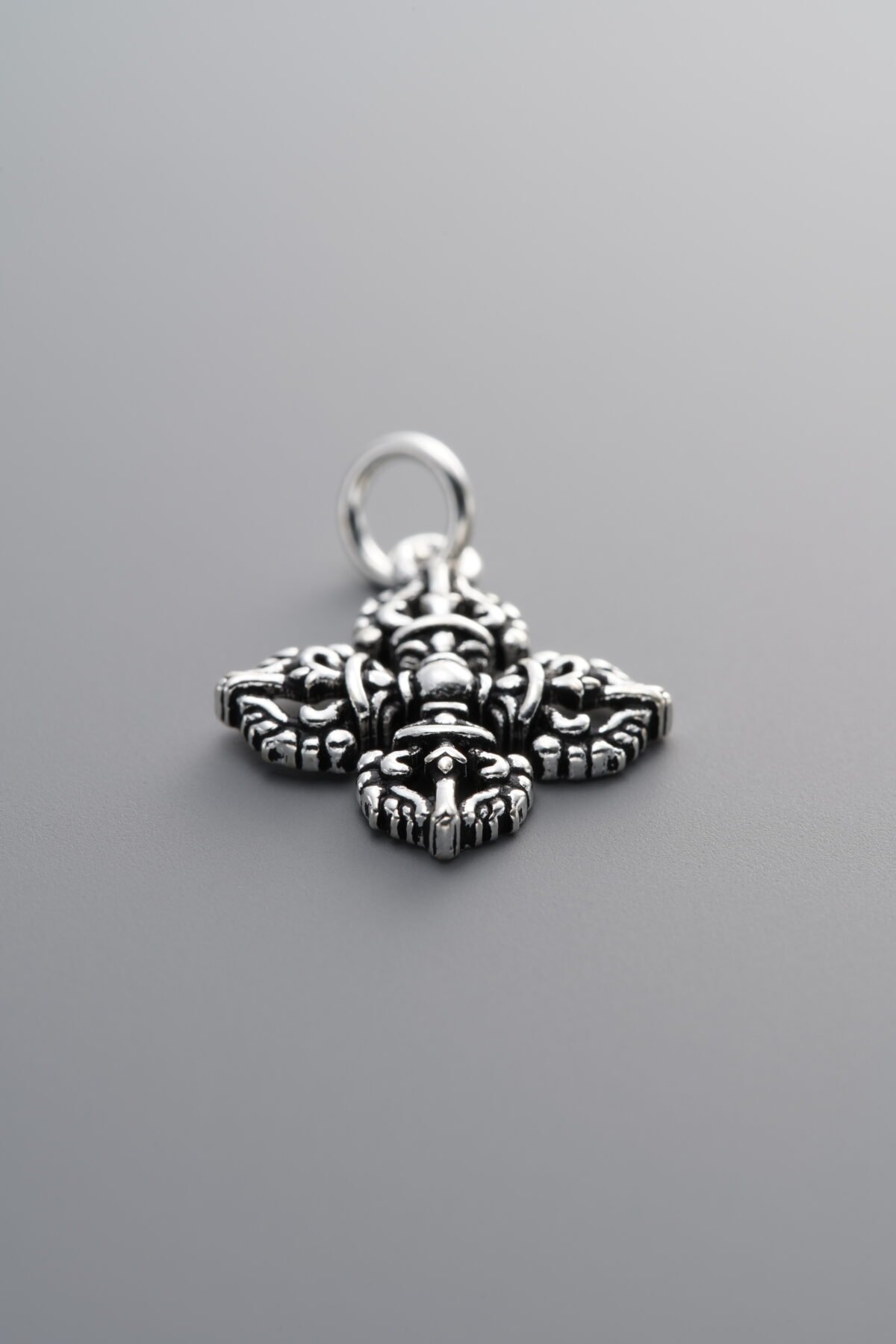 925 Sterling Silver-Antiqued-Cross Pendant-13mm - Image 3