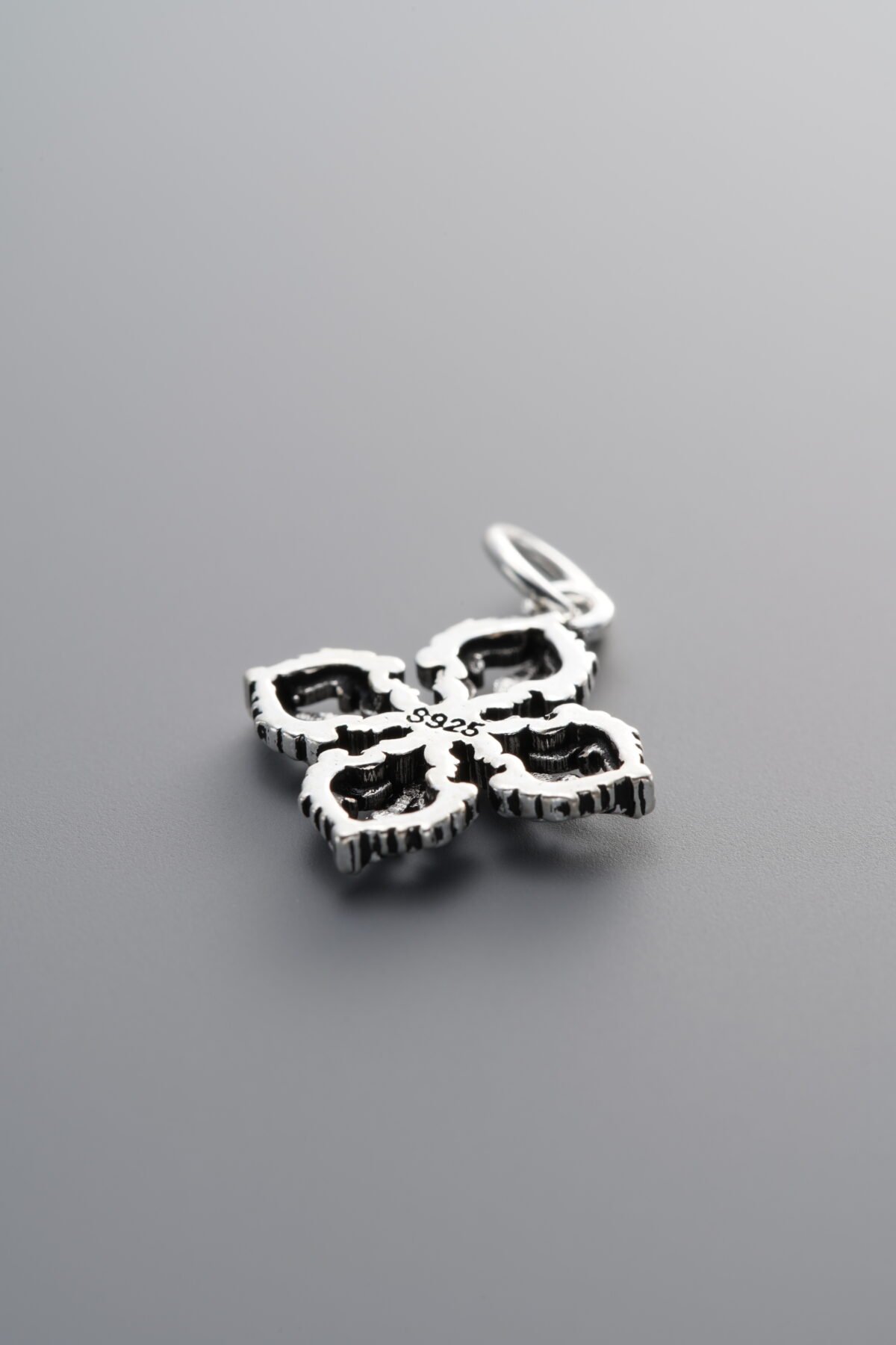 925 Sterling Silver-Antiqued-Cross Pendant-13mm - Image 2