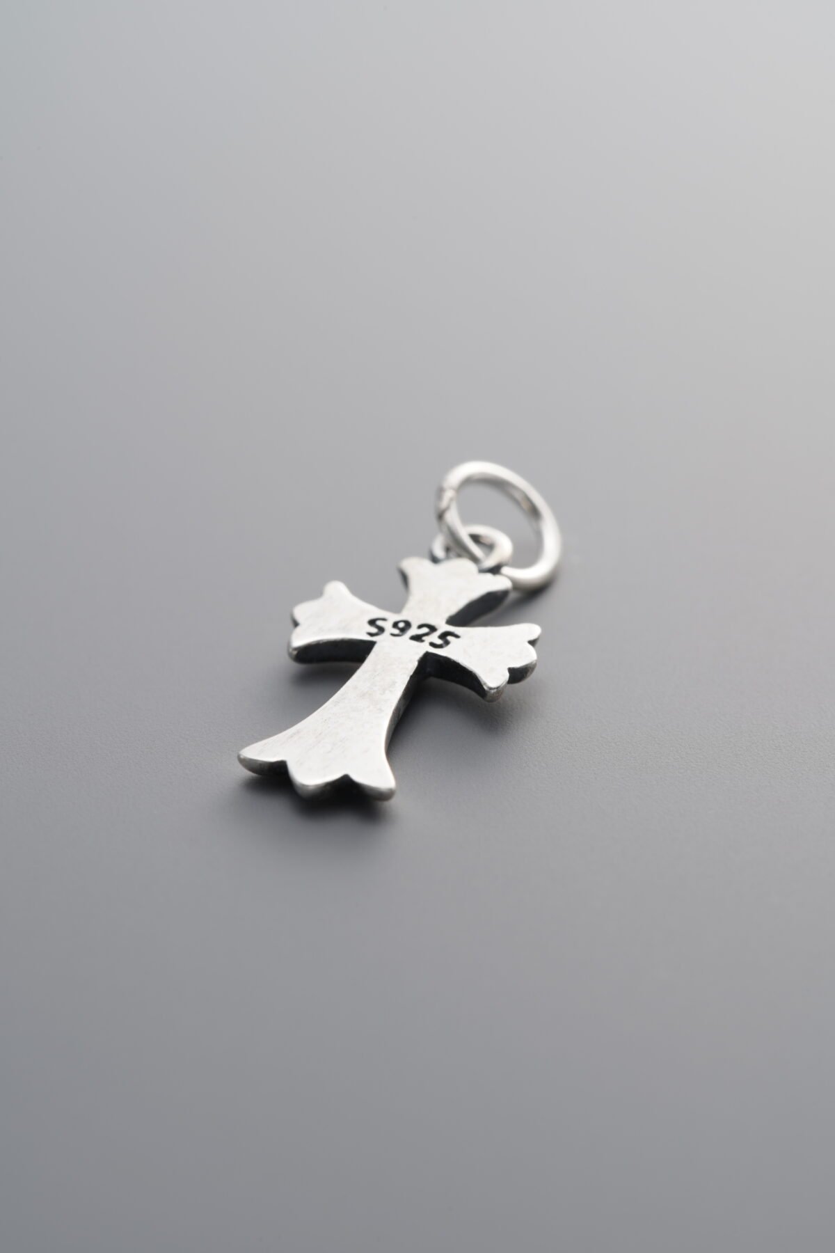 925 Sterling Silver-Antiqued-Cross Pendant-17mm - Image 2