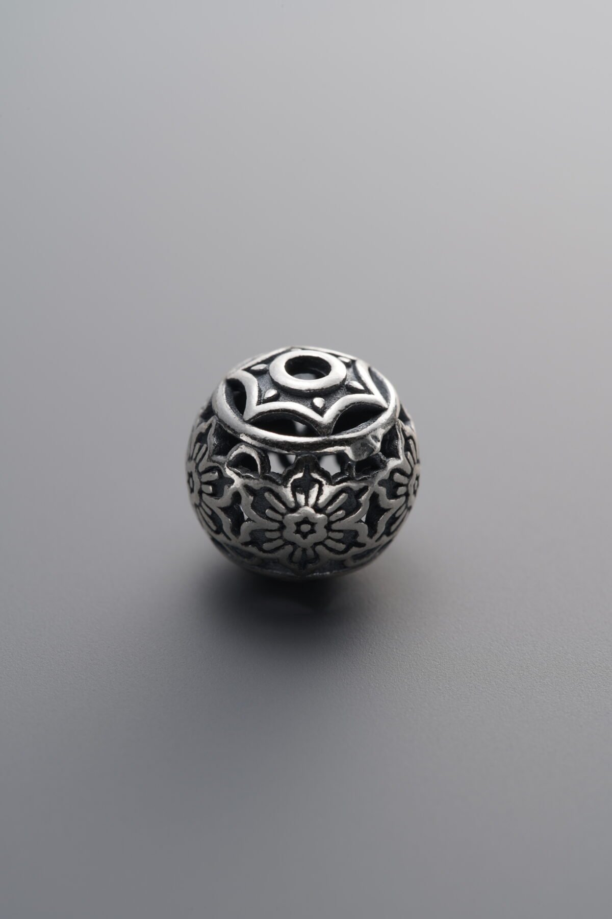 925 Sterling Silver-Antiqued-Openwork Spacer Bead-10mm - Image 4