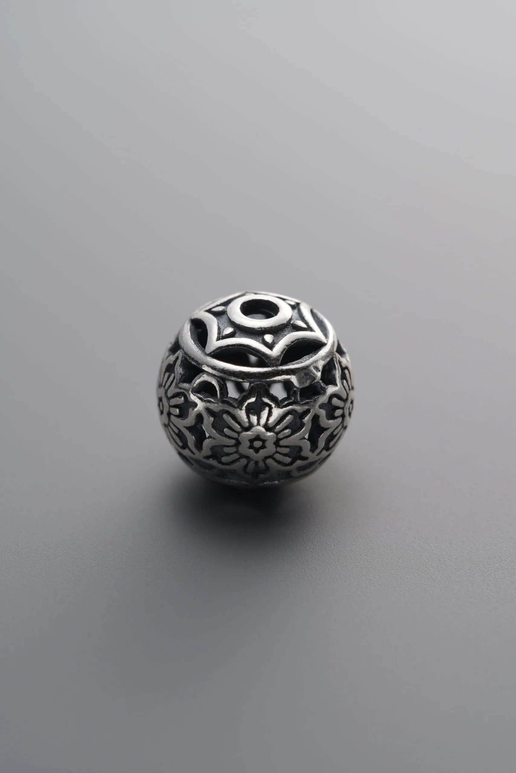 925 Sterling Silver-Antiqued-Openwork Spacer Bead-10mm - Image 4