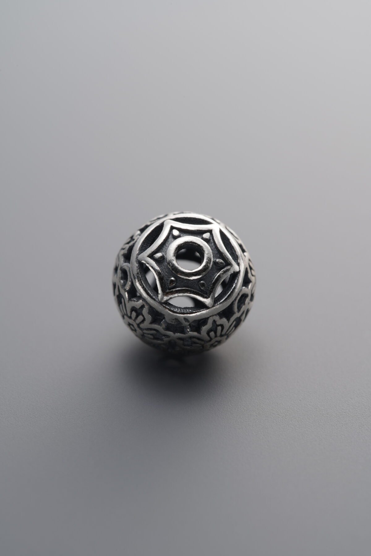 925 Sterling Silver-Antiqued-Openwork Spacer Bead-10mm - Image 3