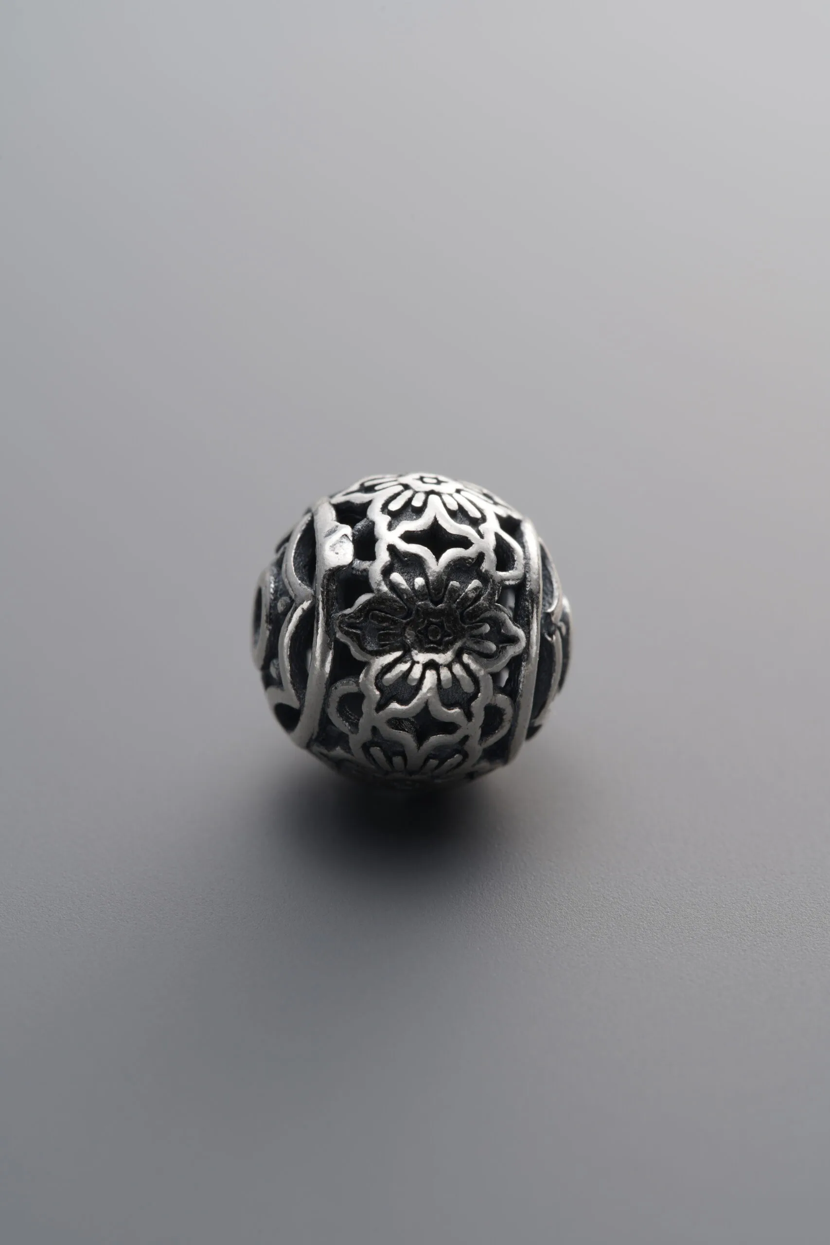 925 Sterling Silver-Antiqued-Openwork Spacer Bead-10mm - Image 2
